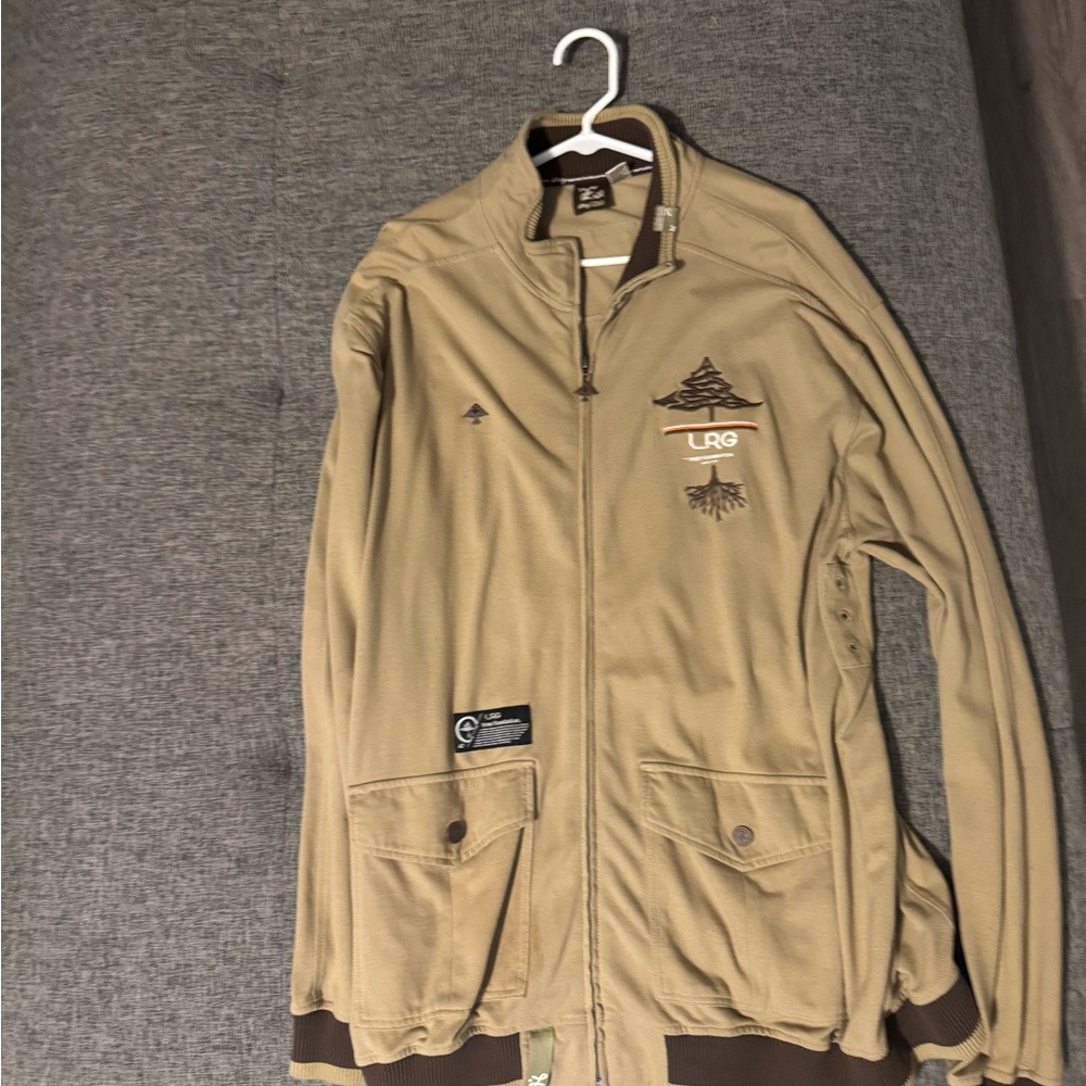 LRG Men's Beige and Brown Windbreaker